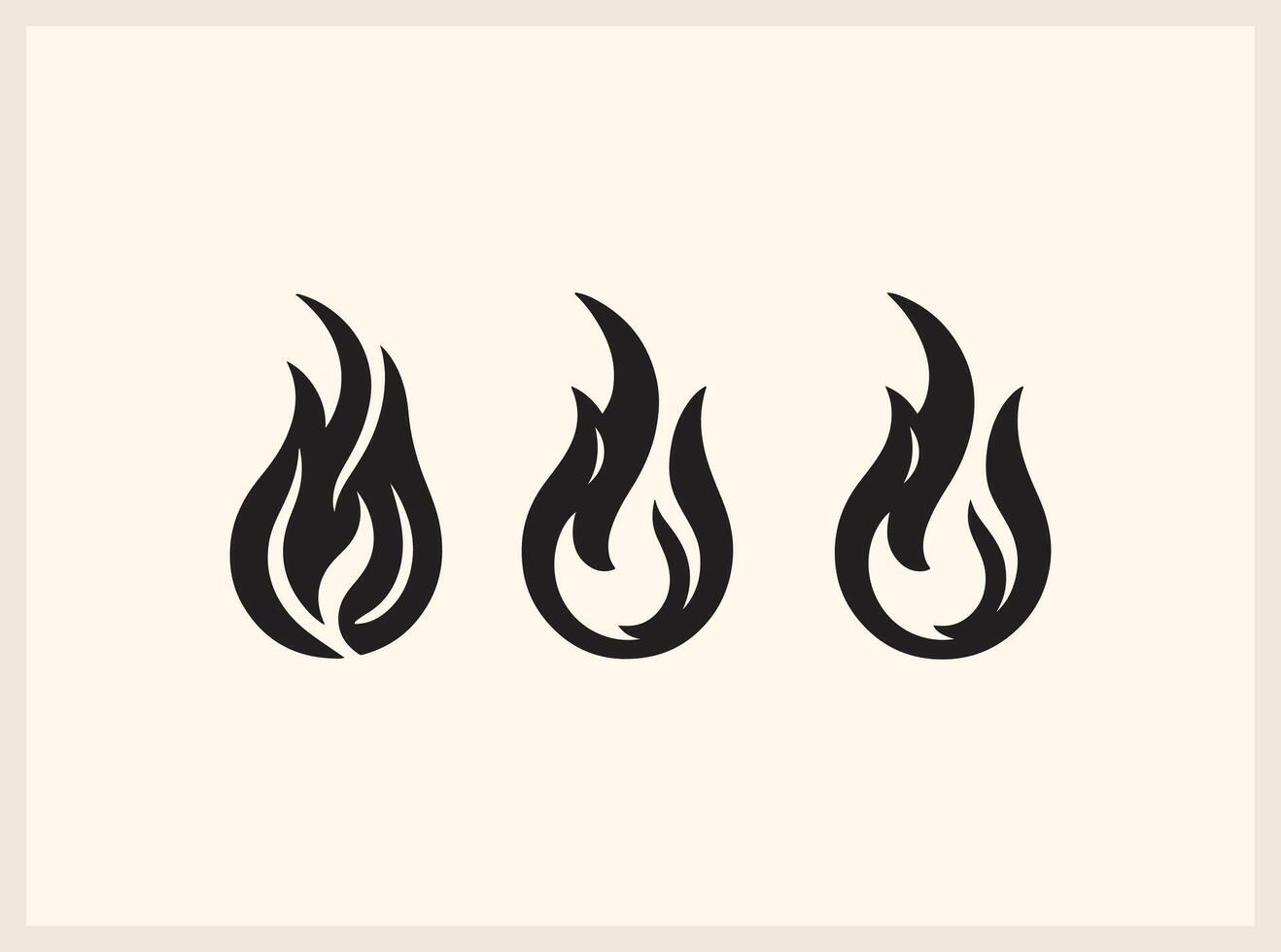 Minimal Flame Silhouette with Smooth Lines vector