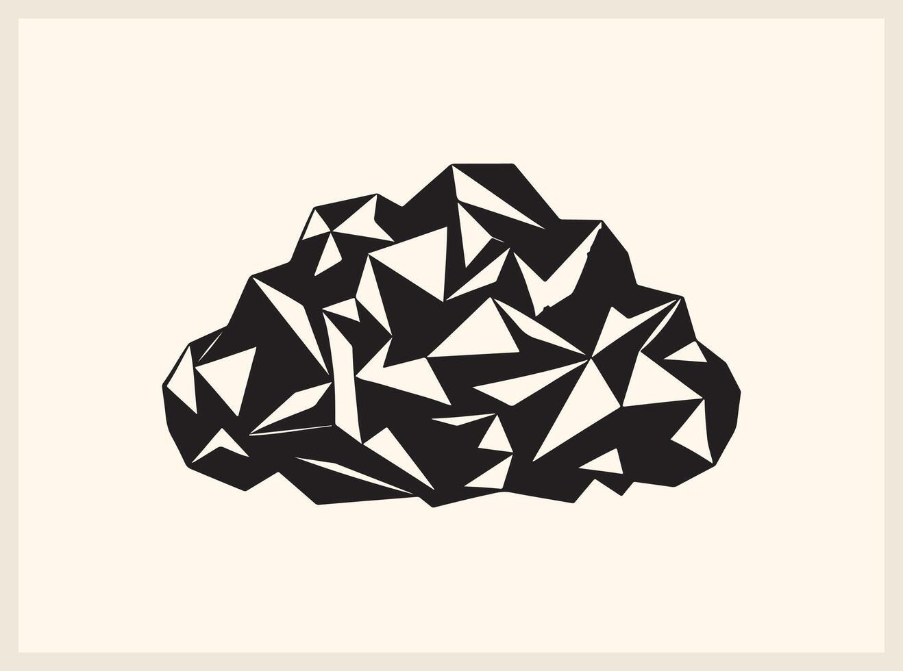 Simple and Clean Geometric Cloud Illustration vector