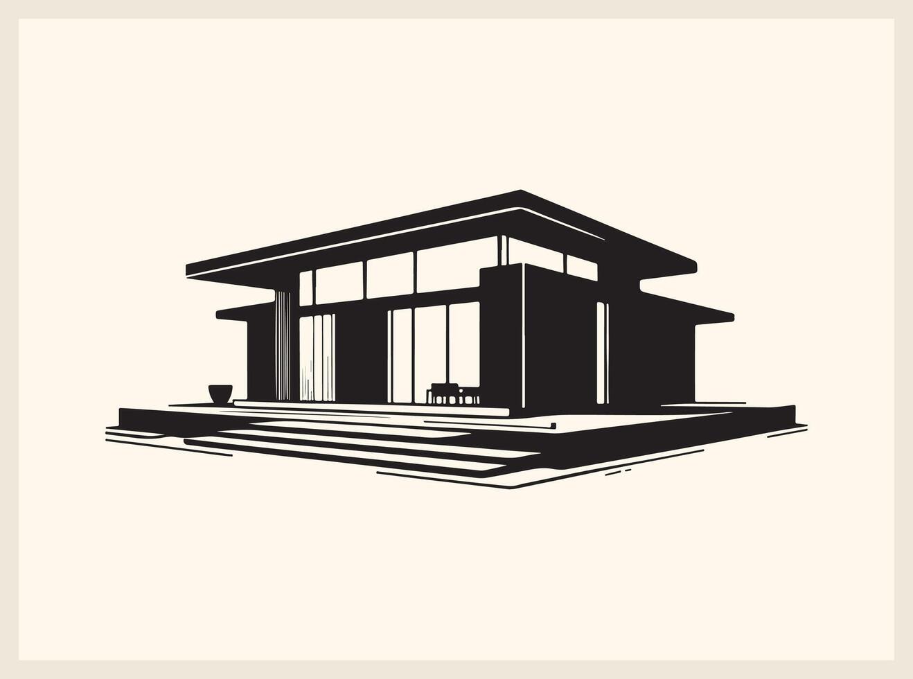 Minimalist Home Design with Modern Touch vector