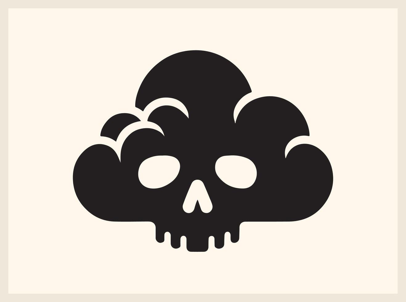 Eerie Skull Cloud Shape for Mysterious Designs vector