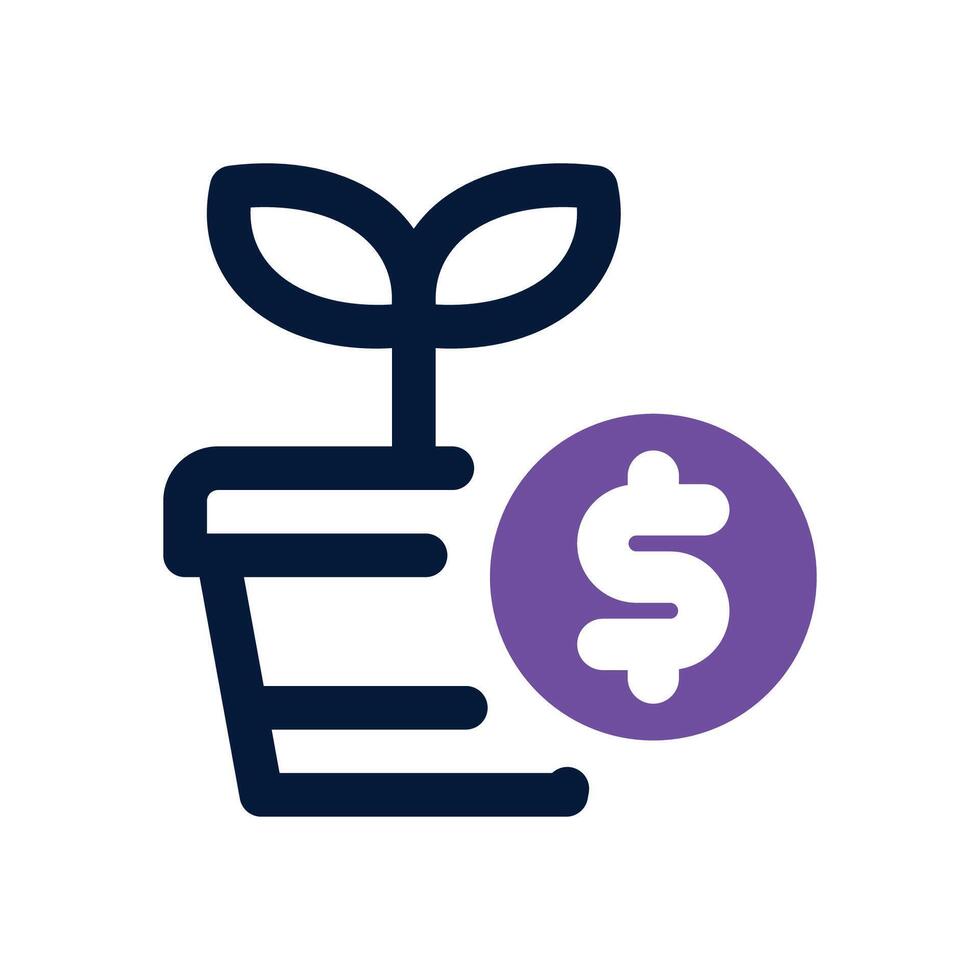 investment fund dual tone icon. Sleek and modern icon for websites and mobile apps. vector