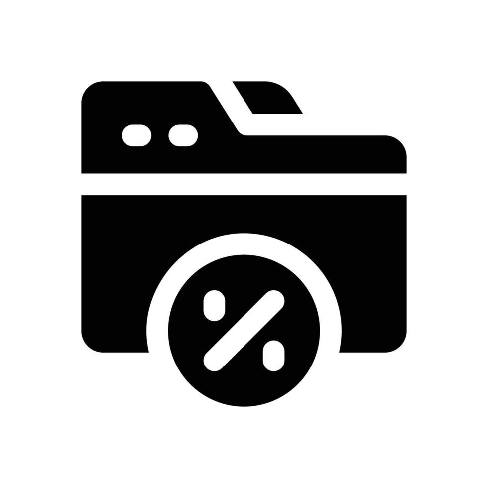 folder glyph icon. Strong and solid icon for websites and mobile apps. vector