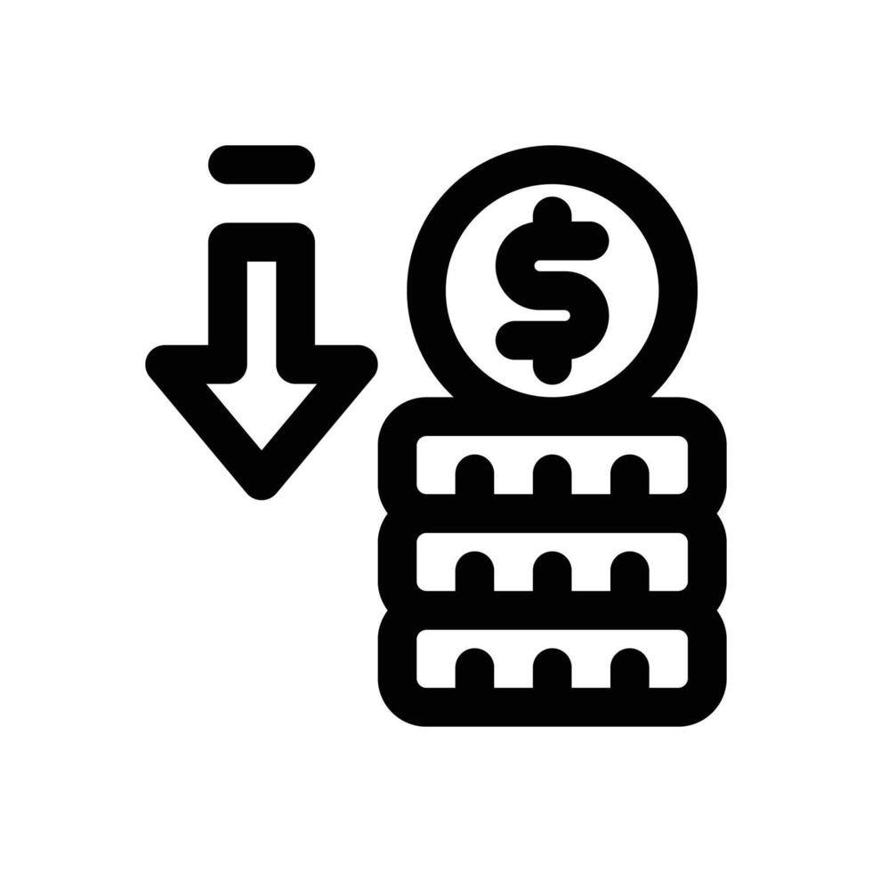 decrease line icon. Clean and minimalist icon for websites and mobile apps. vector