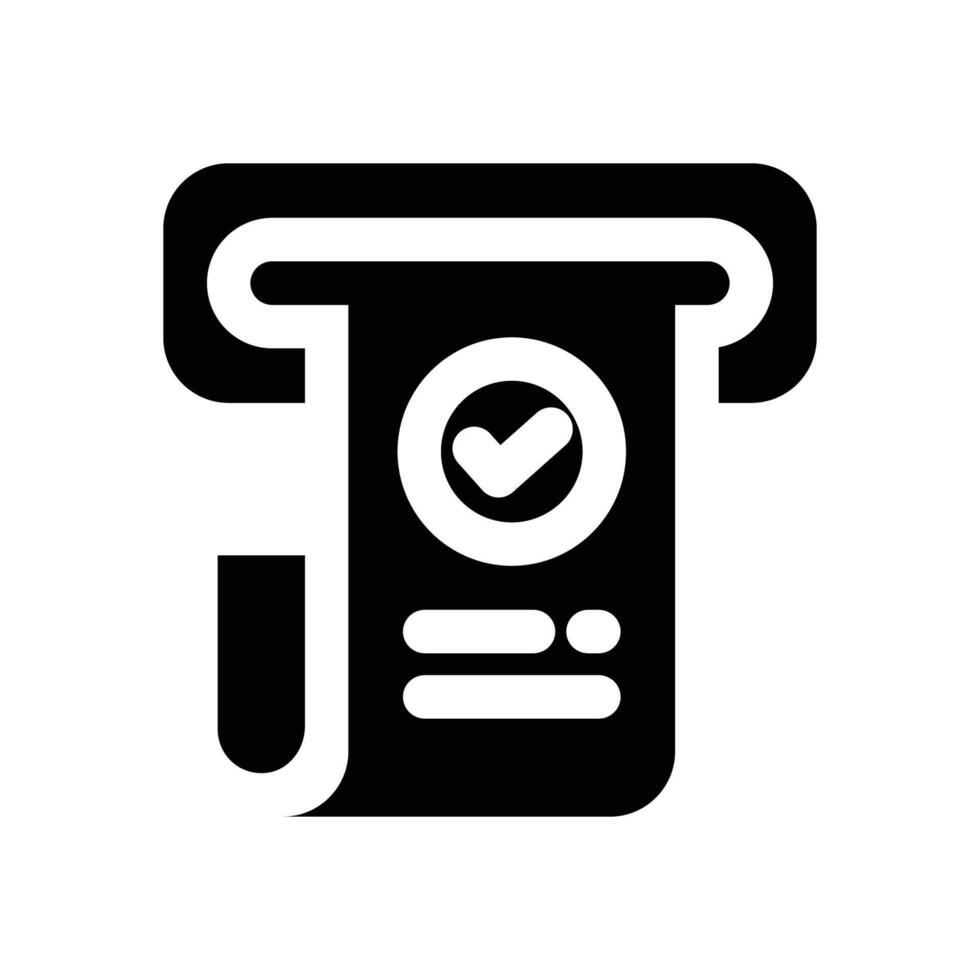 digital receipt glyph icon. Strong and solid icon for websites and mobile apps. vector