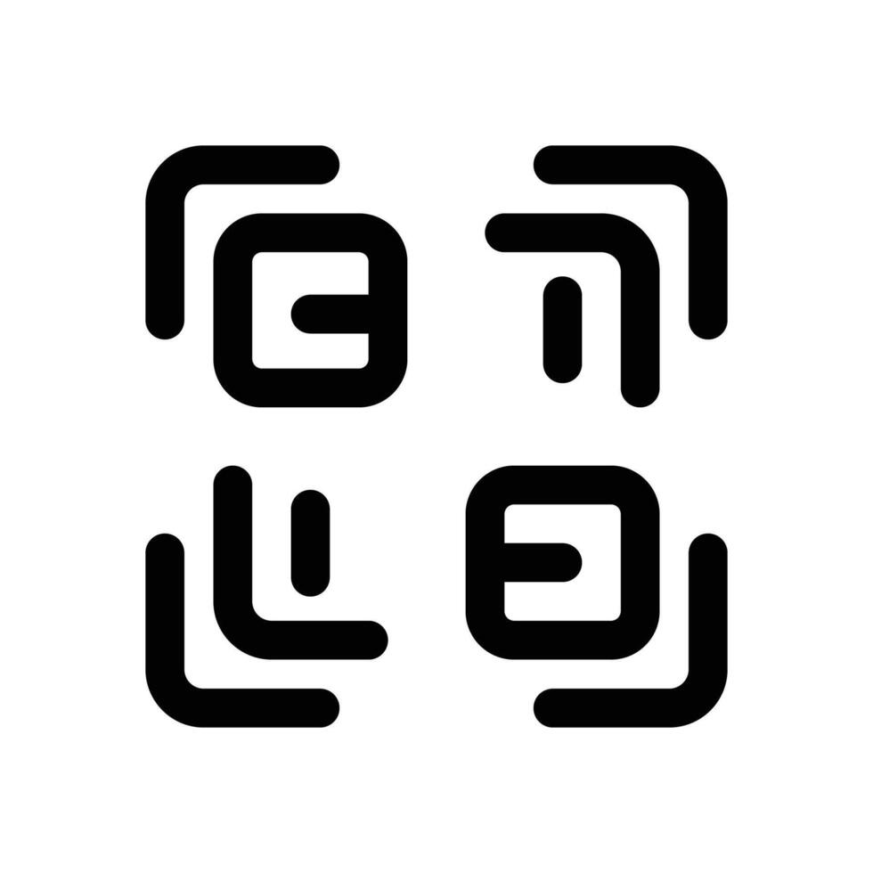 scan line icon. Clean and minimalist icon for websites and mobile apps. vector