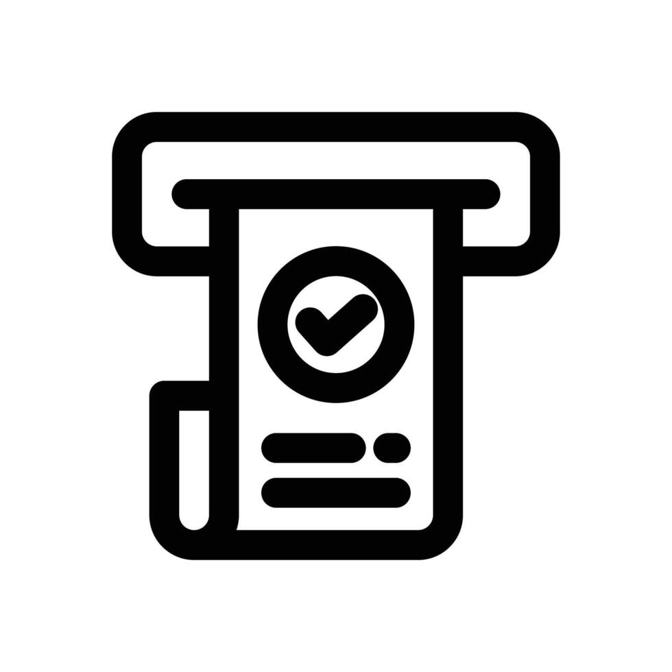 digital receipt line icon. Clean and minimalist icon for websites and mobile apps. vector