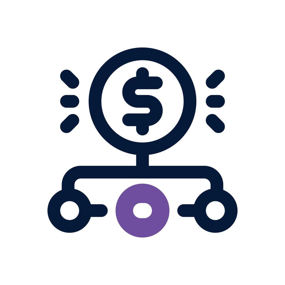 diversification dual tone icon. Sleek and modern icon for websites and mobile apps. vector