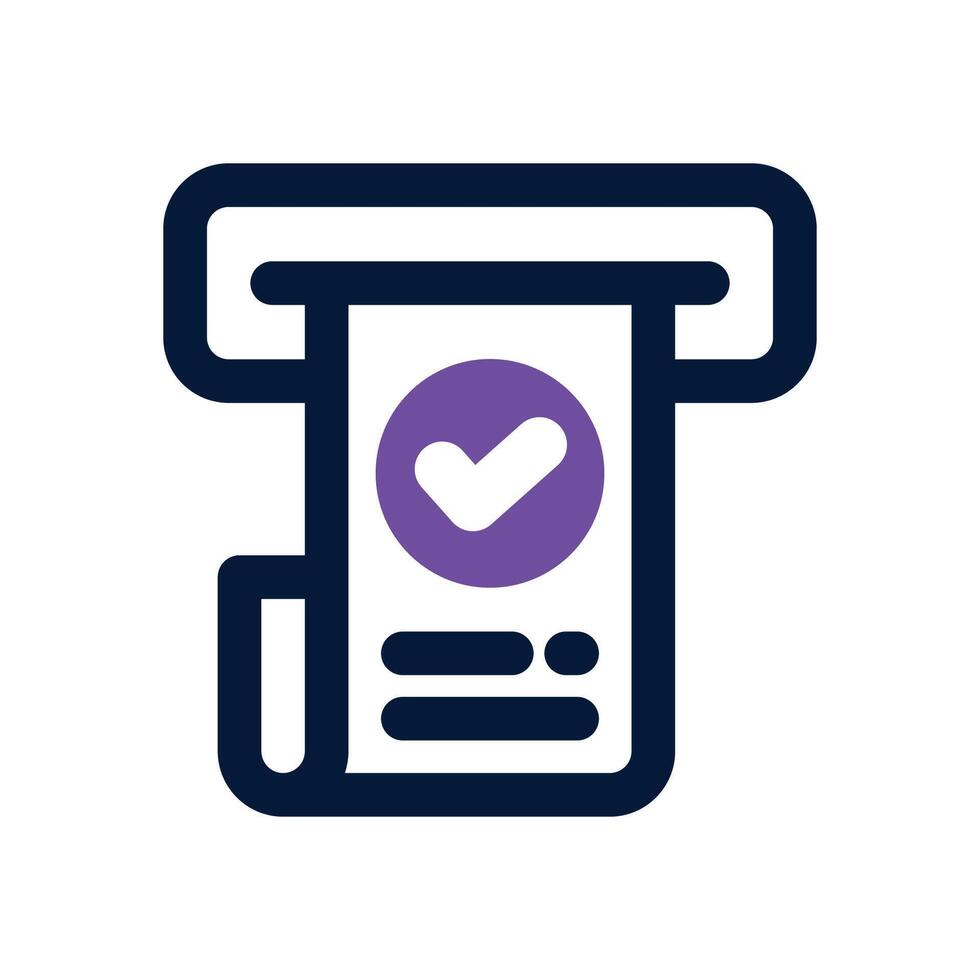 digital receipt dual tone icon. Sleek and modern icon for websites and mobile apps. vector