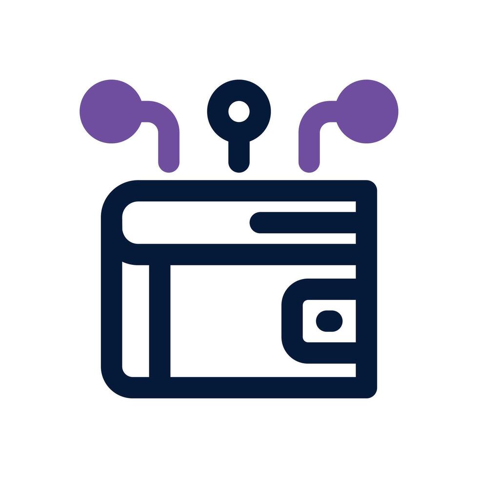 e wallet dual tone icon. Sleek and modern icon for websites and mobile apps. vector