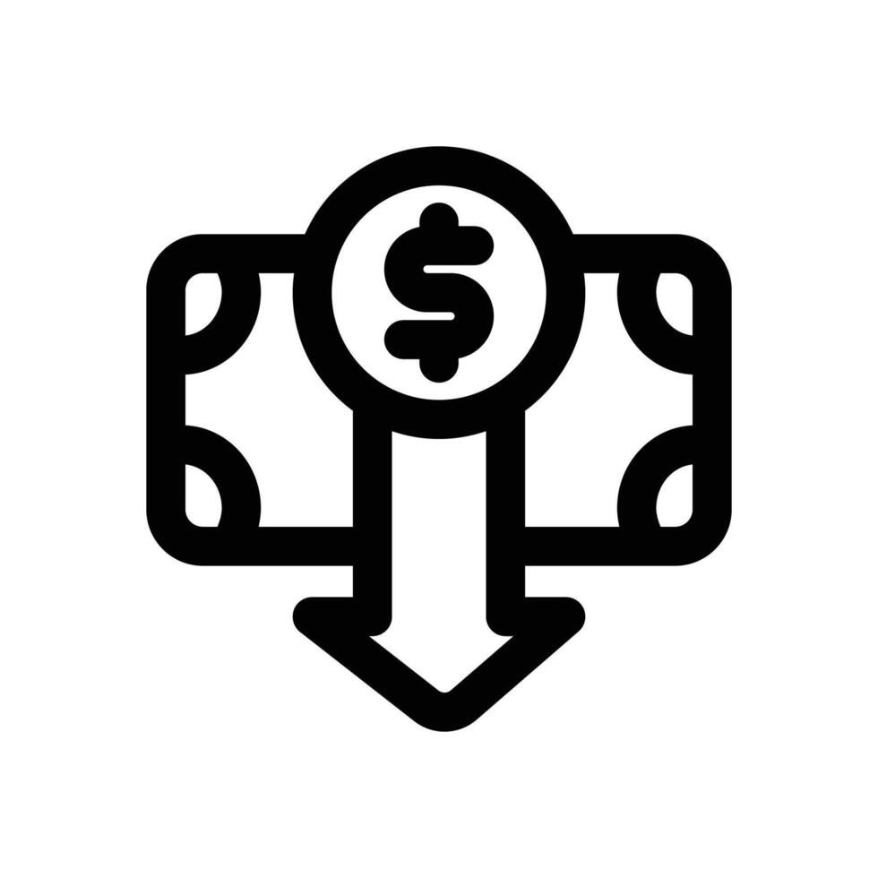 money loss line icon. Clean and minimalist icon for websites and mobile apps. vector
