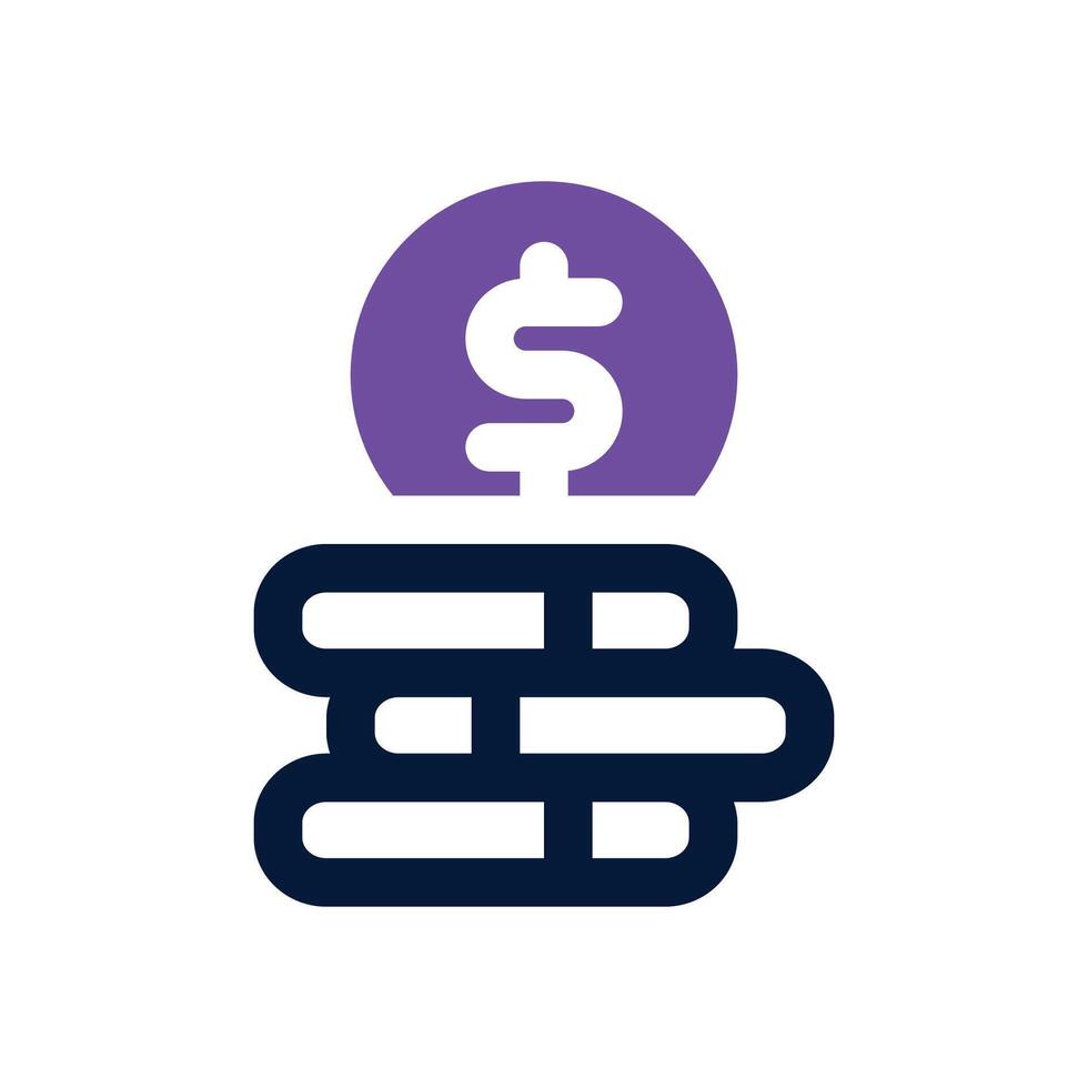 coin dual tone icon. Sleek and modern icon for websites and mobile apps. vector