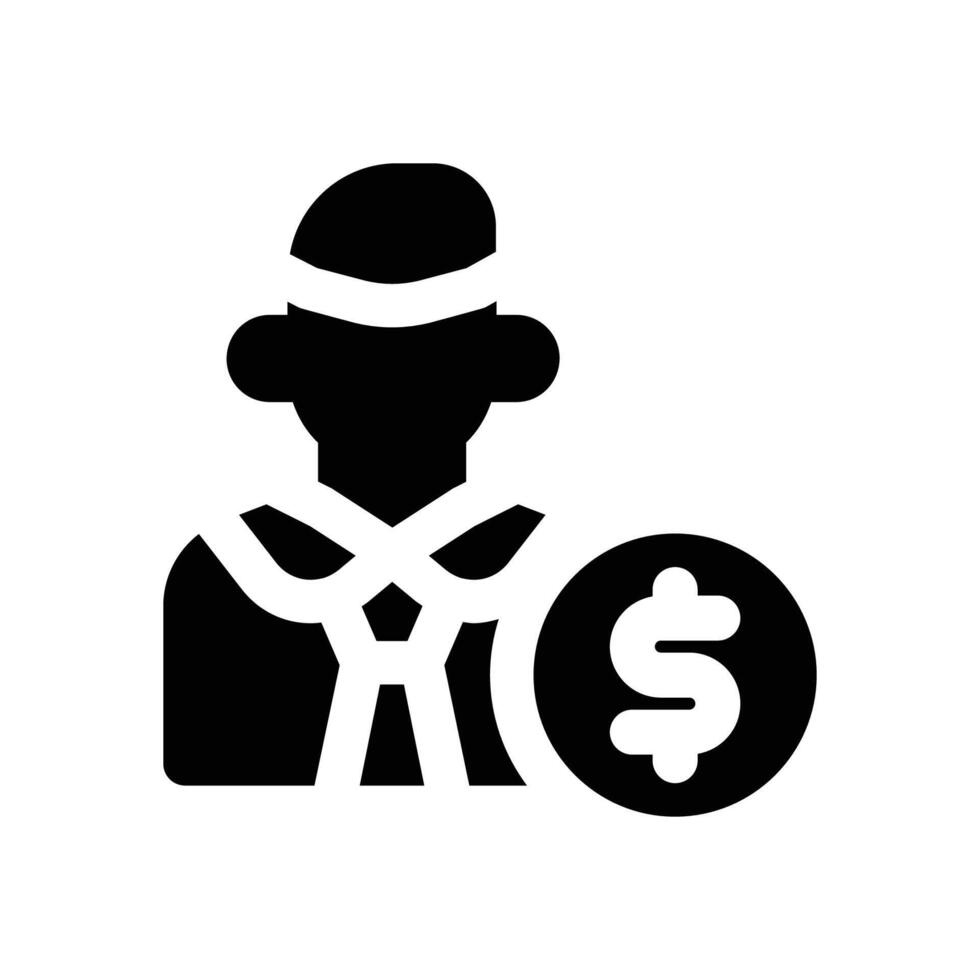 investor glyph icon. Strong and solid icon for websites and mobile apps. vector