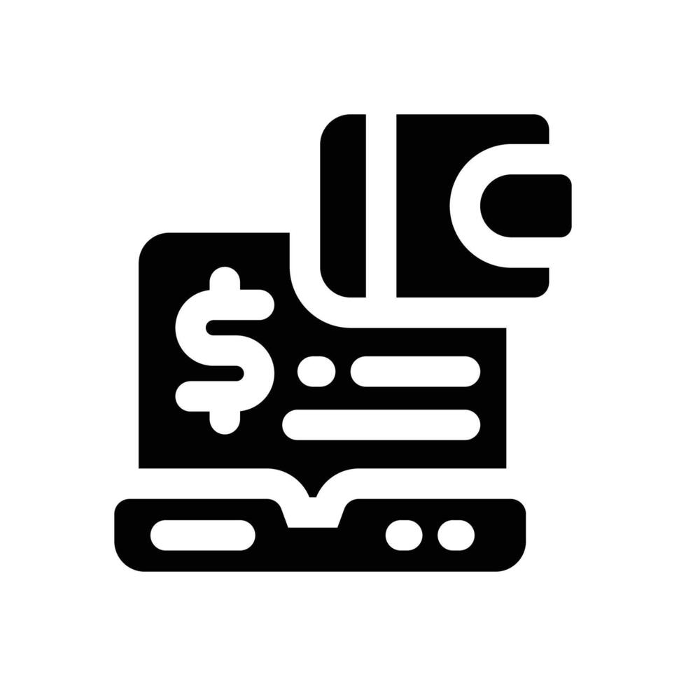 ewallet glyph icon. Strong and solid icon for websites and mobile apps. vector