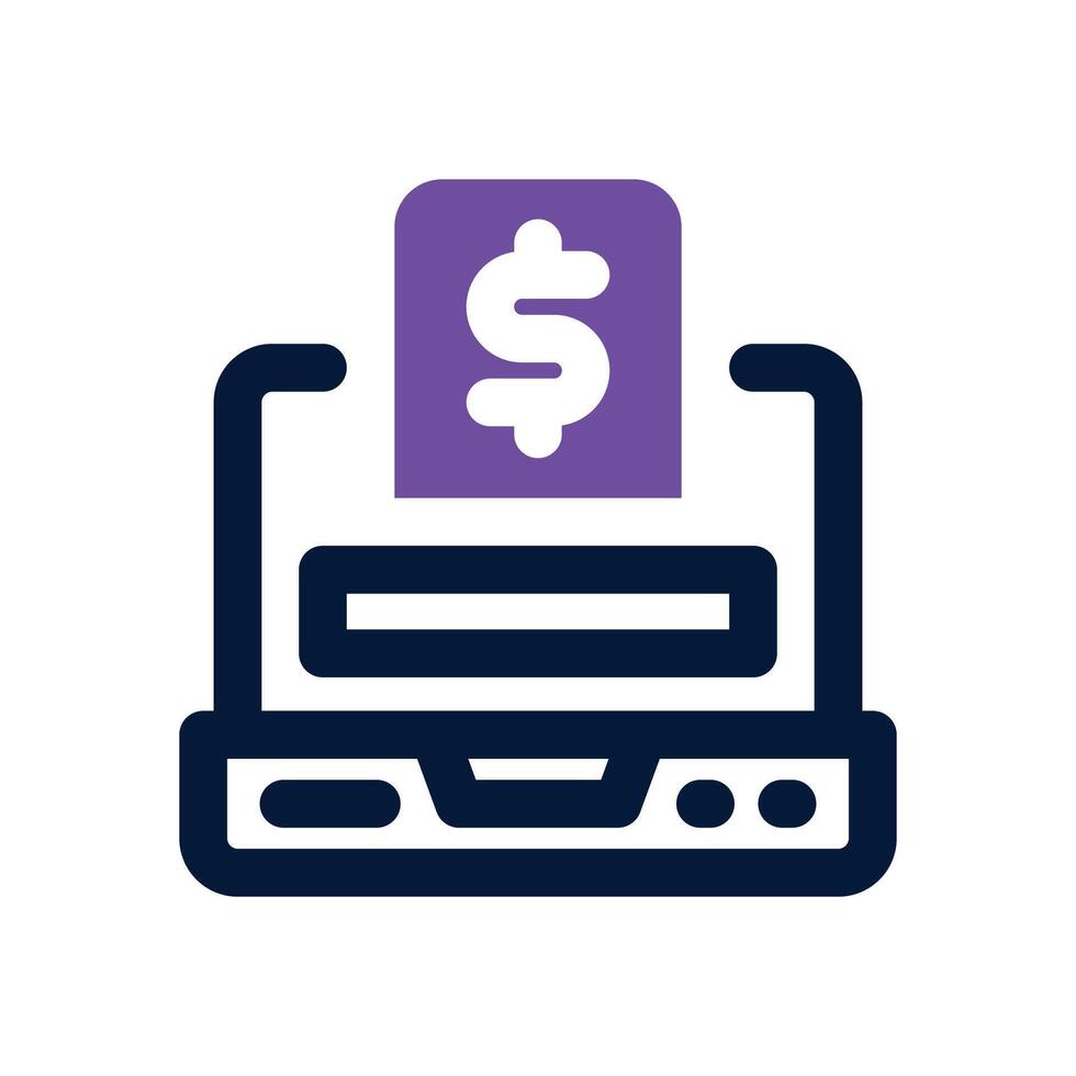 receipt dual tone icon. Sleek and modern icon for websites and mobile apps. vector