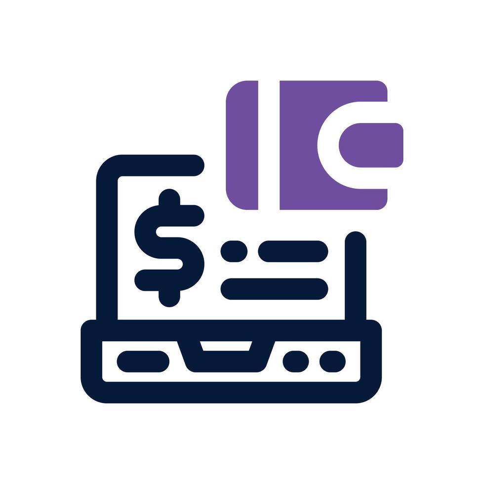 ewallet dual tone icon. Sleek and modern icon for websites and mobile apps. vector