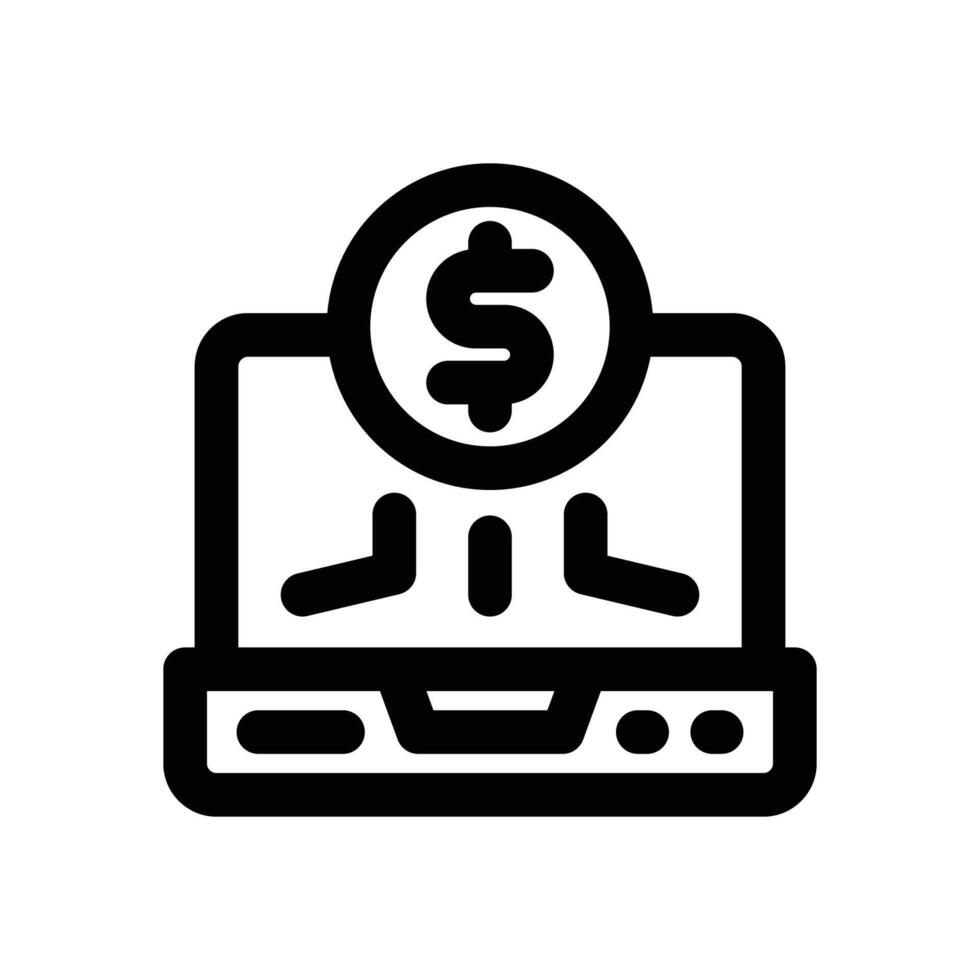 digital currency line icon. Clean and minimalist icon for websites and mobile apps. vector