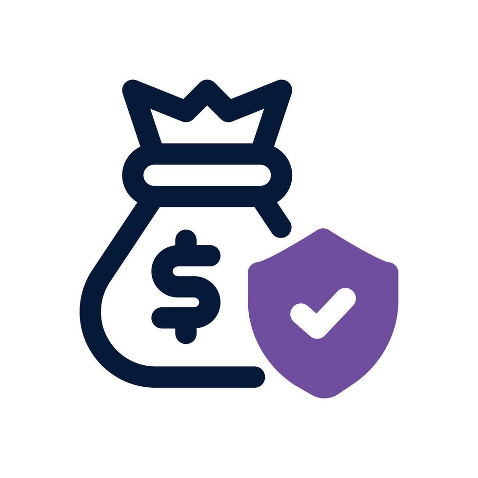financial security dual tone icon. Sleek and modern icon for websites and mobile apps. vector