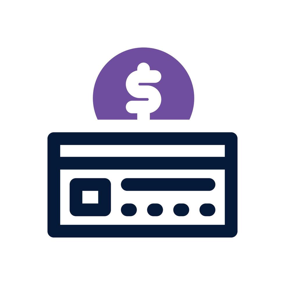 deposit dual tone icon. Sleek and modern icon for websites and mobile apps. vector