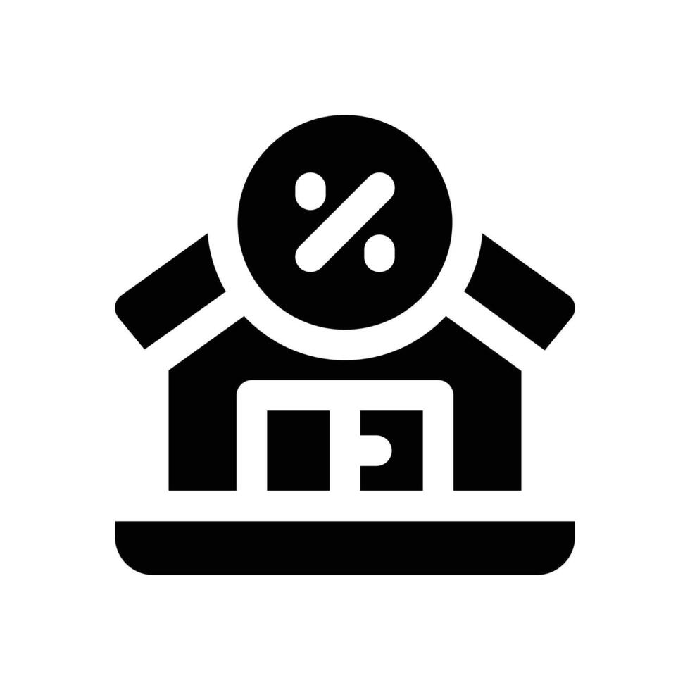 home loan glyph icon. Strong and solid icon for websites and mobile apps. vector