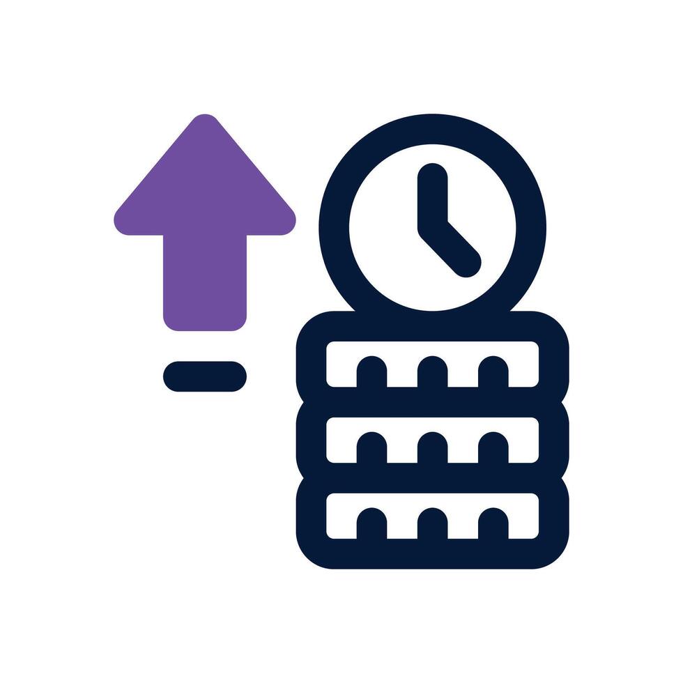 rise dual tone icon. Sleek and modern icon for websites and mobile apps. vector