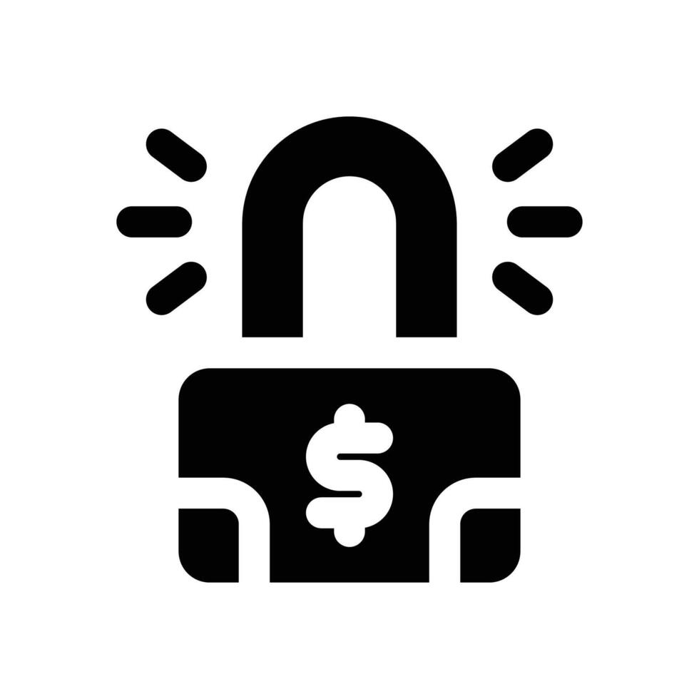 locked glyph icon. Strong and solid icon for websites and mobile apps. vector