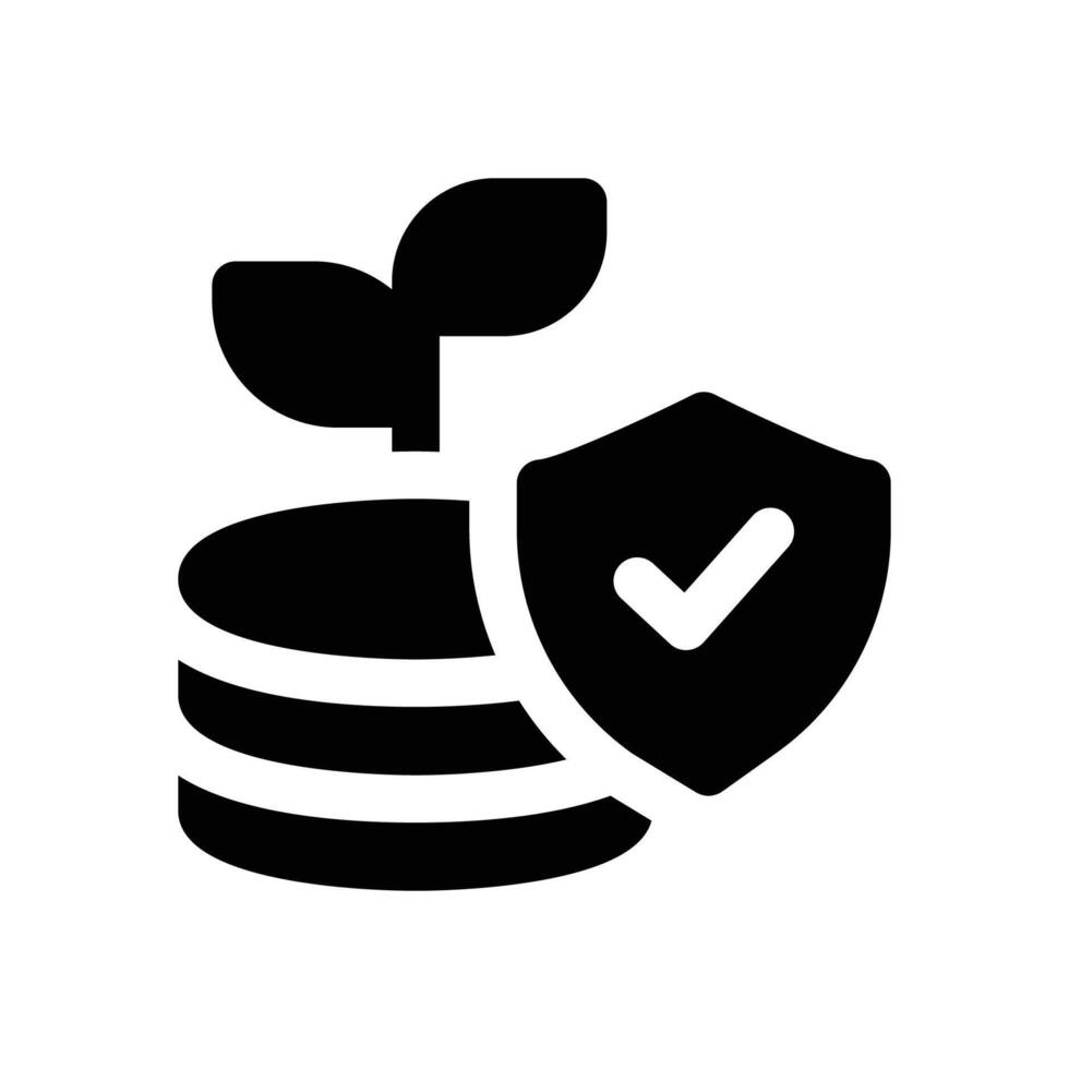 investment insurance glyph icon. Strong and solid icon for websites and mobile apps. vector