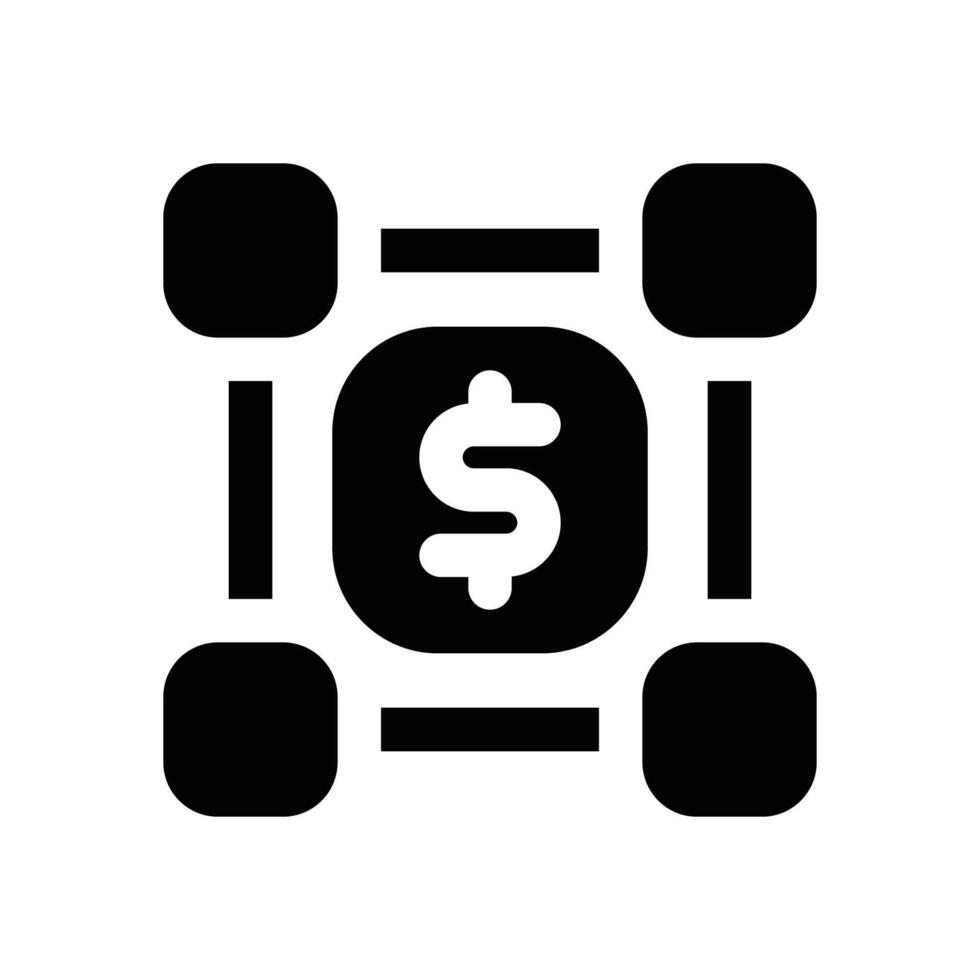 blockchain glyph icon. Strong and solid icon for websites and mobile apps. vector