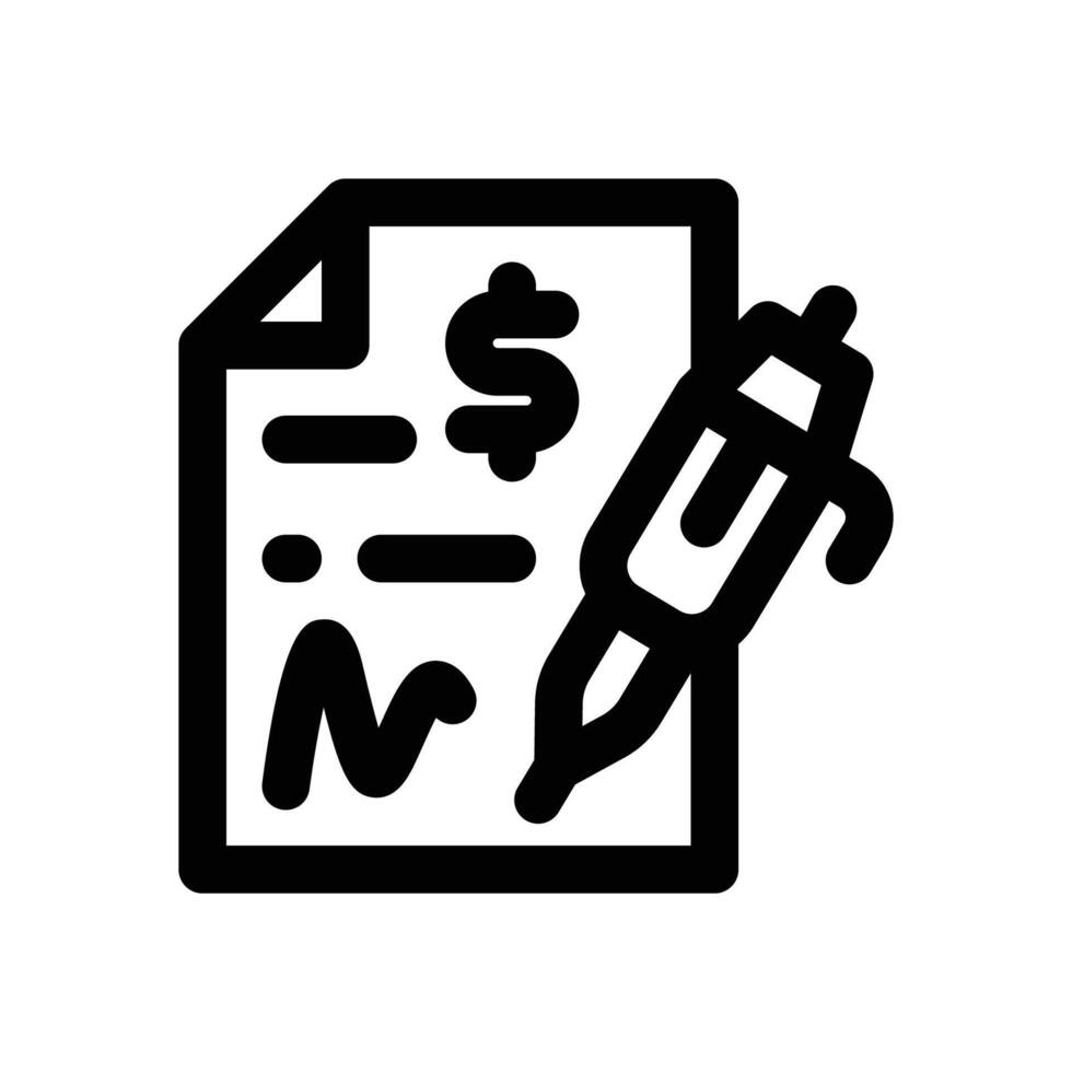 contract line icon. Clean and minimalist icon for websites and mobile apps. vector