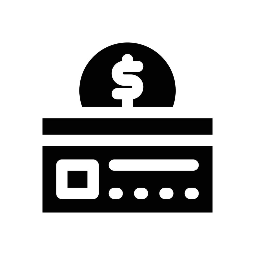 deposit glyph icon. Strong and solid icon for websites and mobile apps. vector