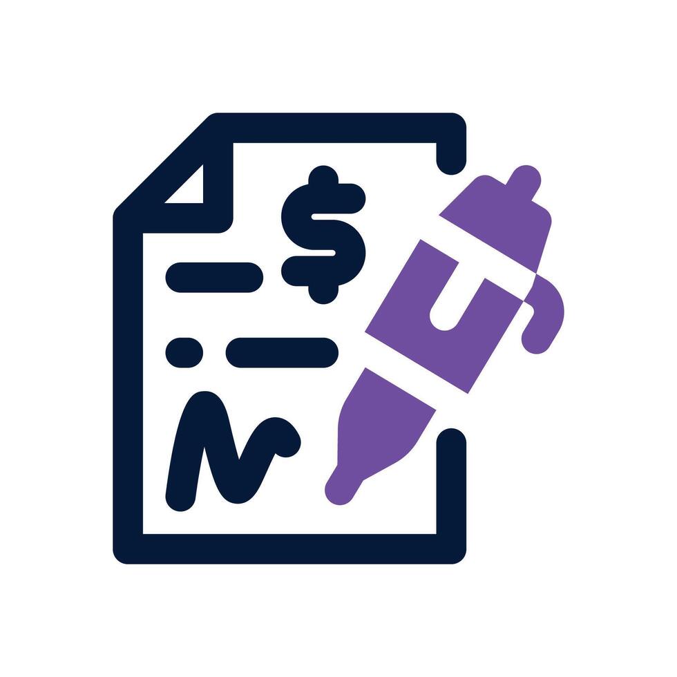 contract dual tone icon. Sleek and modern icon for websites and mobile apps. vector