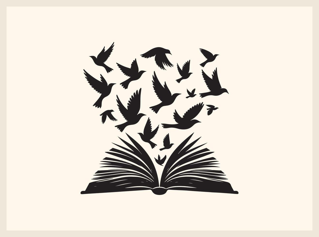 Creative Open Book with Birds Flying Out of Pages vector