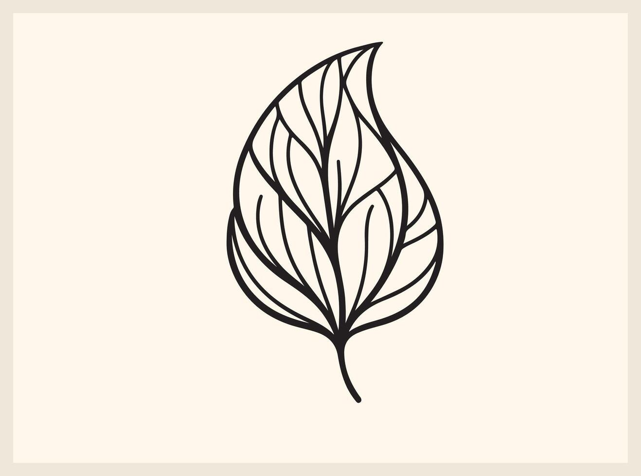 Organic Botanical Leaf Outline for Natural Concepts vector