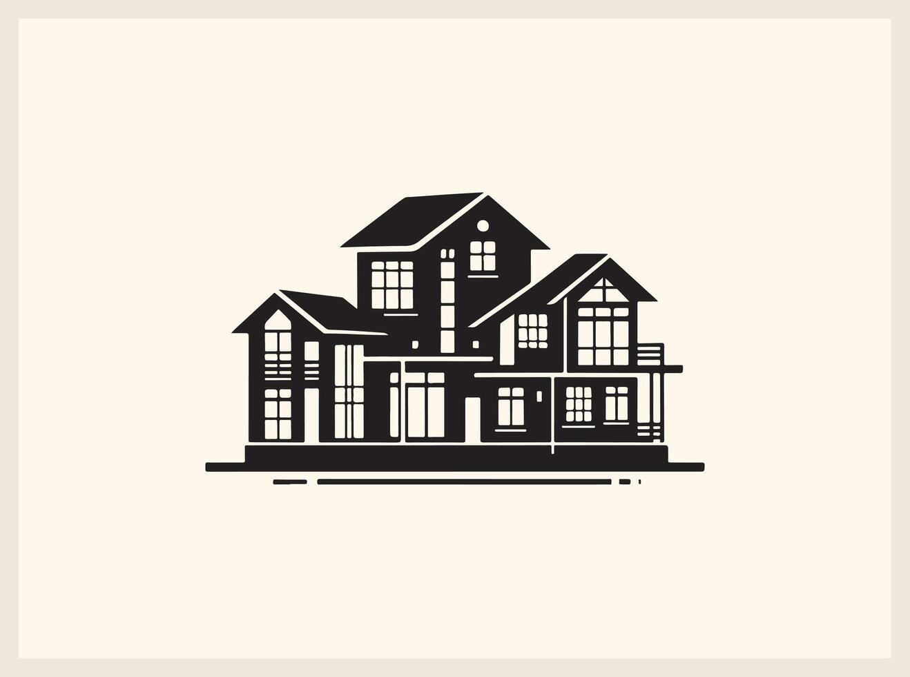 Modern and Efficient Multi-Family House Architecture vector