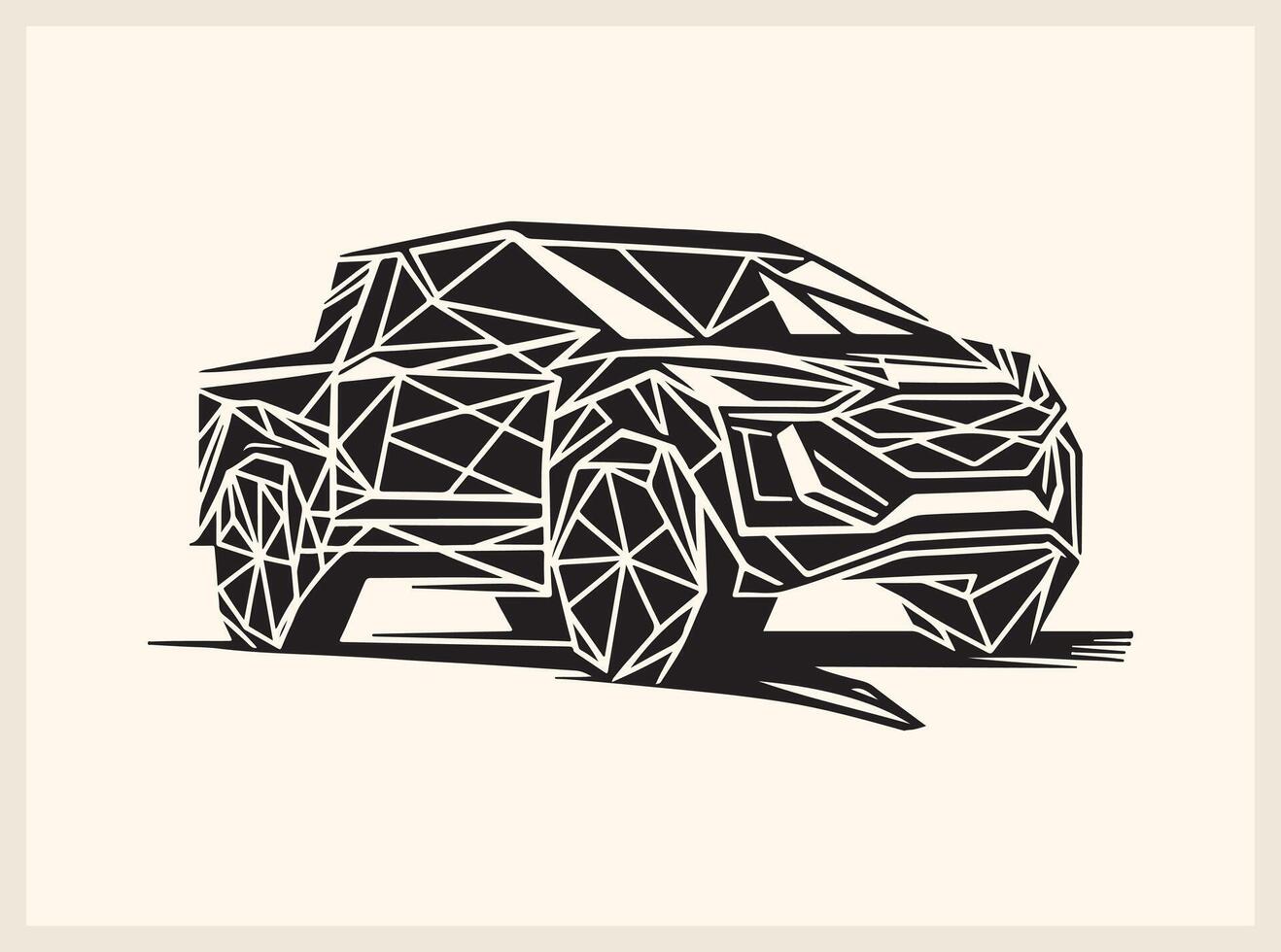 Modern Geometric Car Speedster with Clean Lines vector