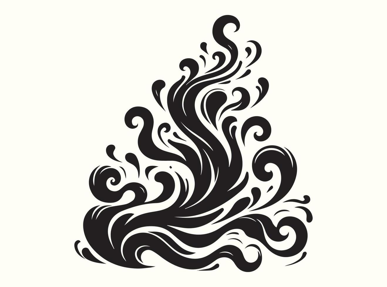 Dark Smoke Silhouette with Elegant Flowing Shapes vector