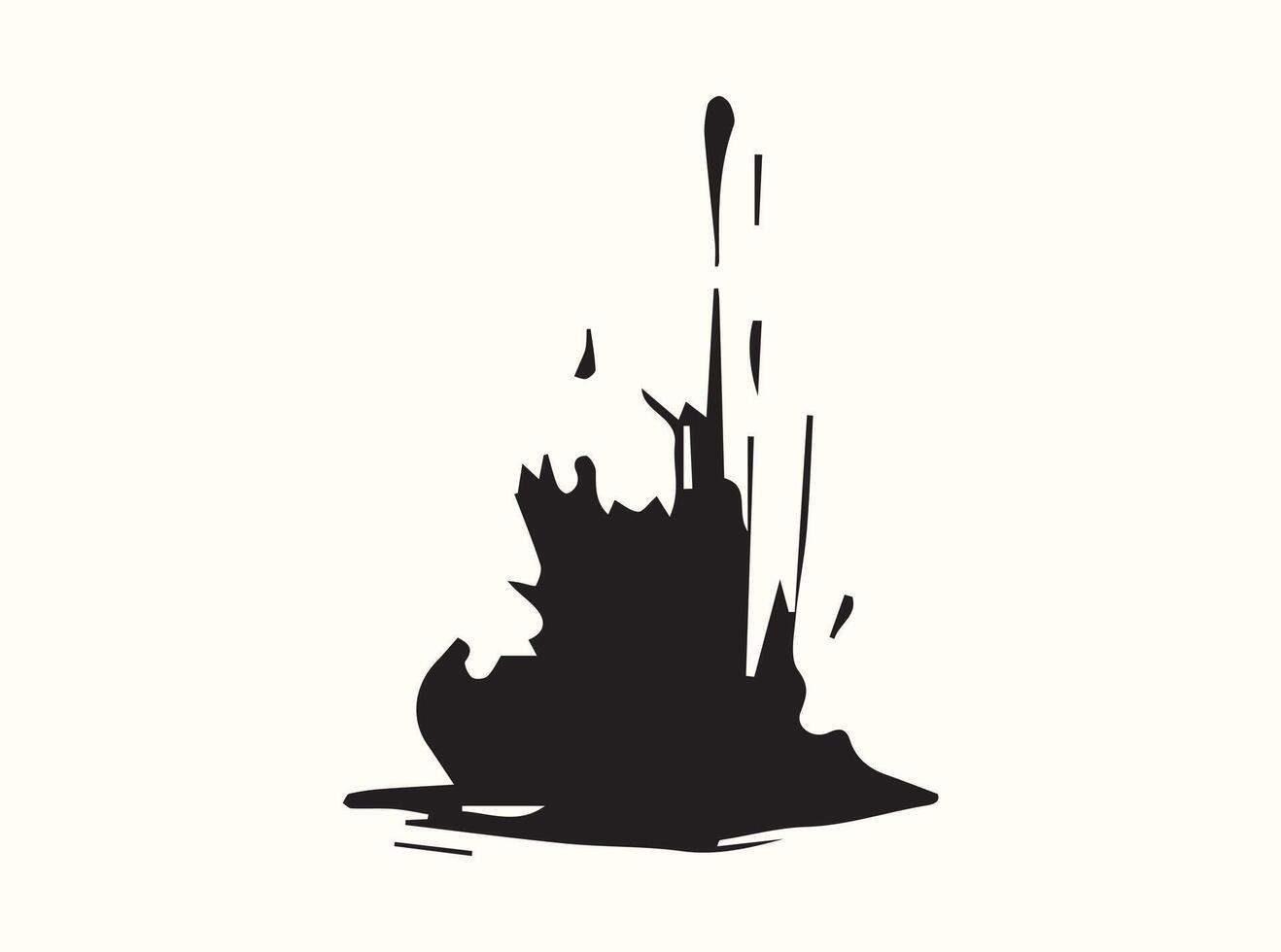 Abstract Ink Silhouette Isolated on White Background vector