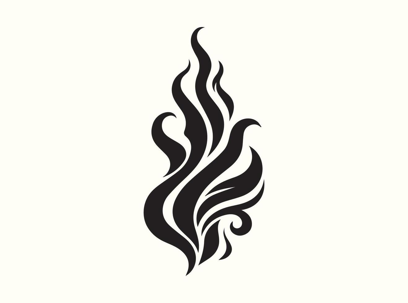 Swirling Black Smoke Silhouette Abstract Design vector