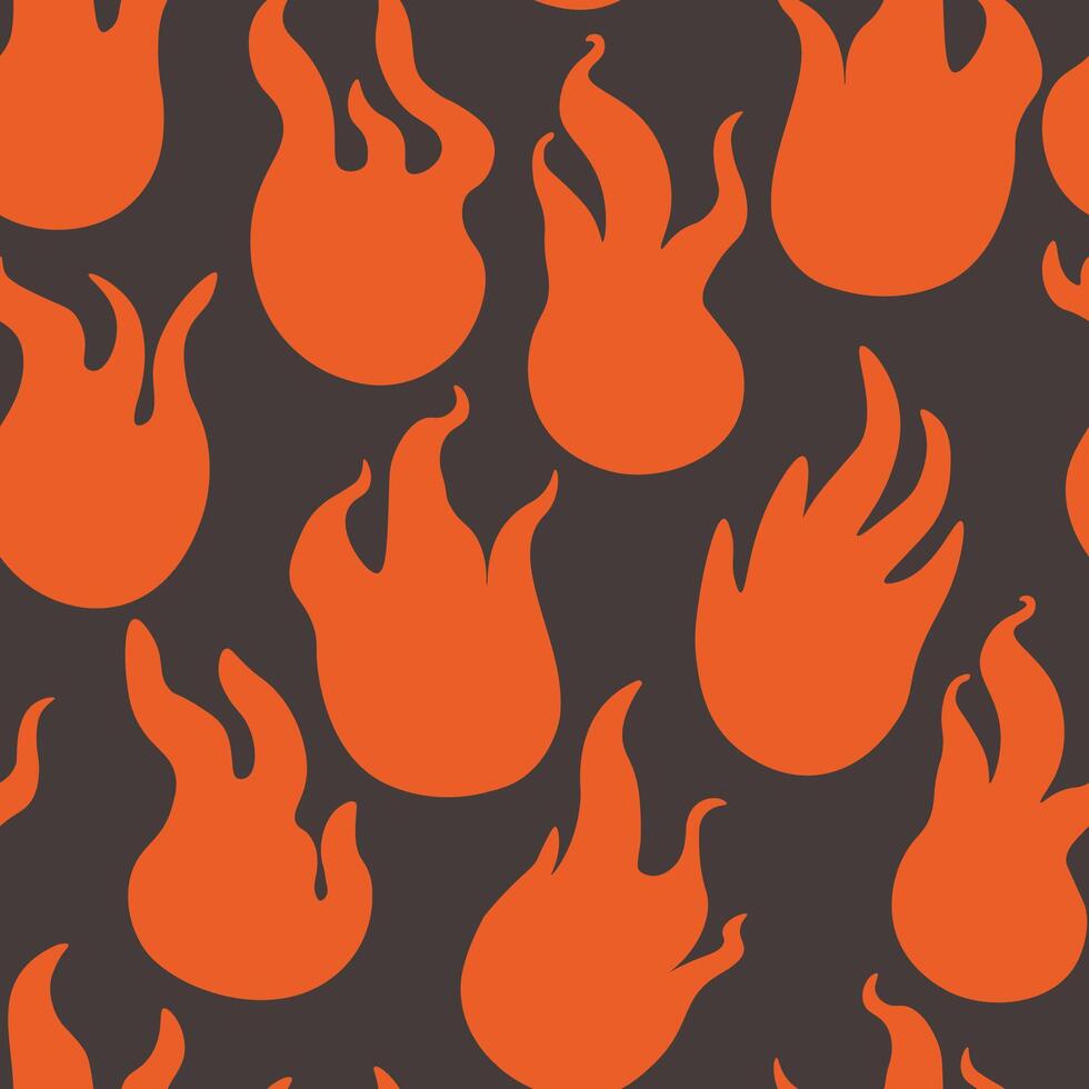 seamless pattern with red flame on black vector