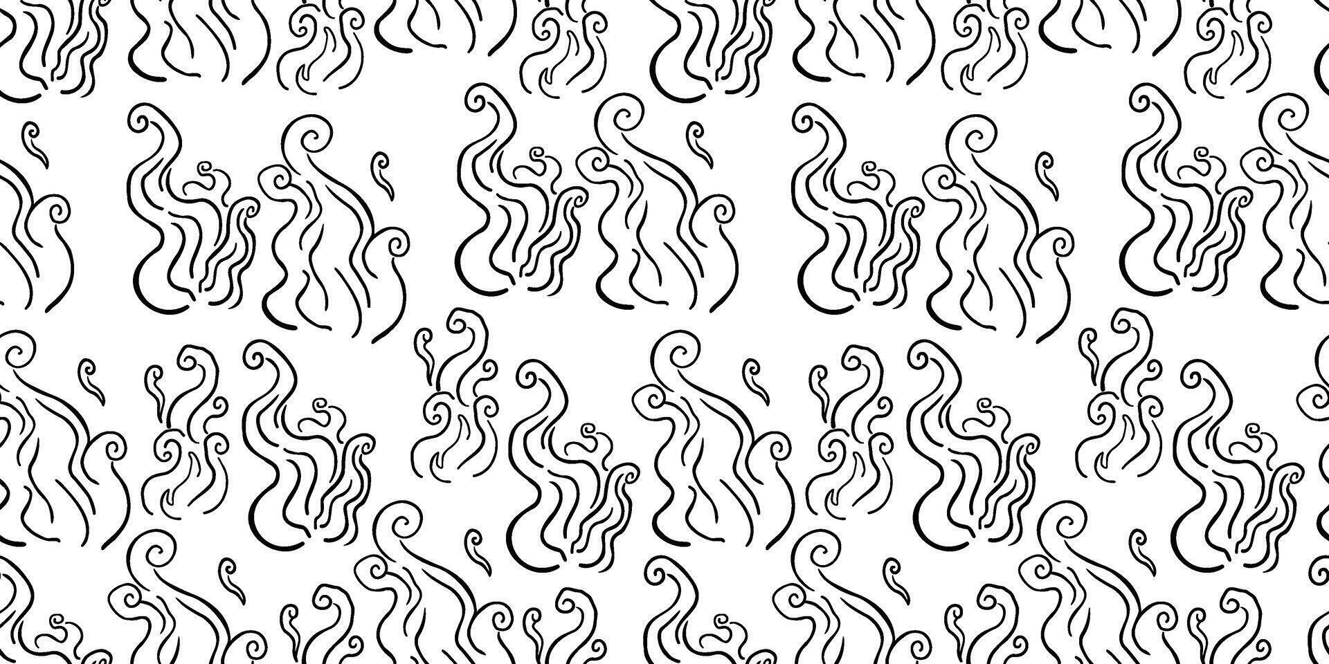 seamless pattern with flame in sketch style vector