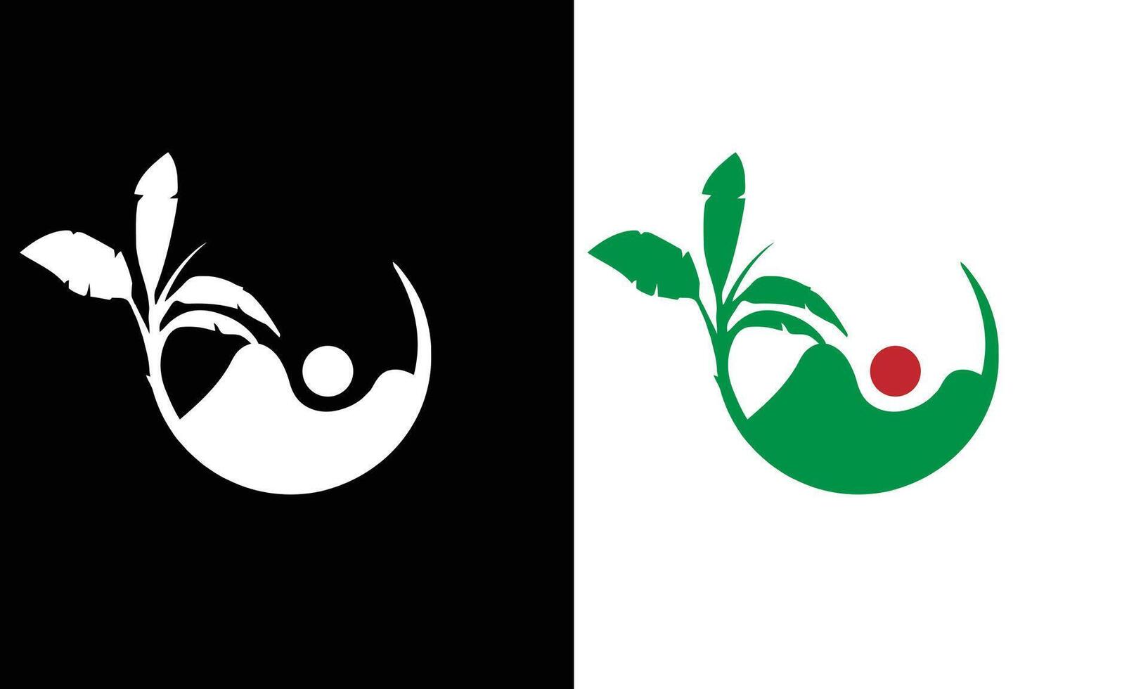 a green leaf tree logo design vector
