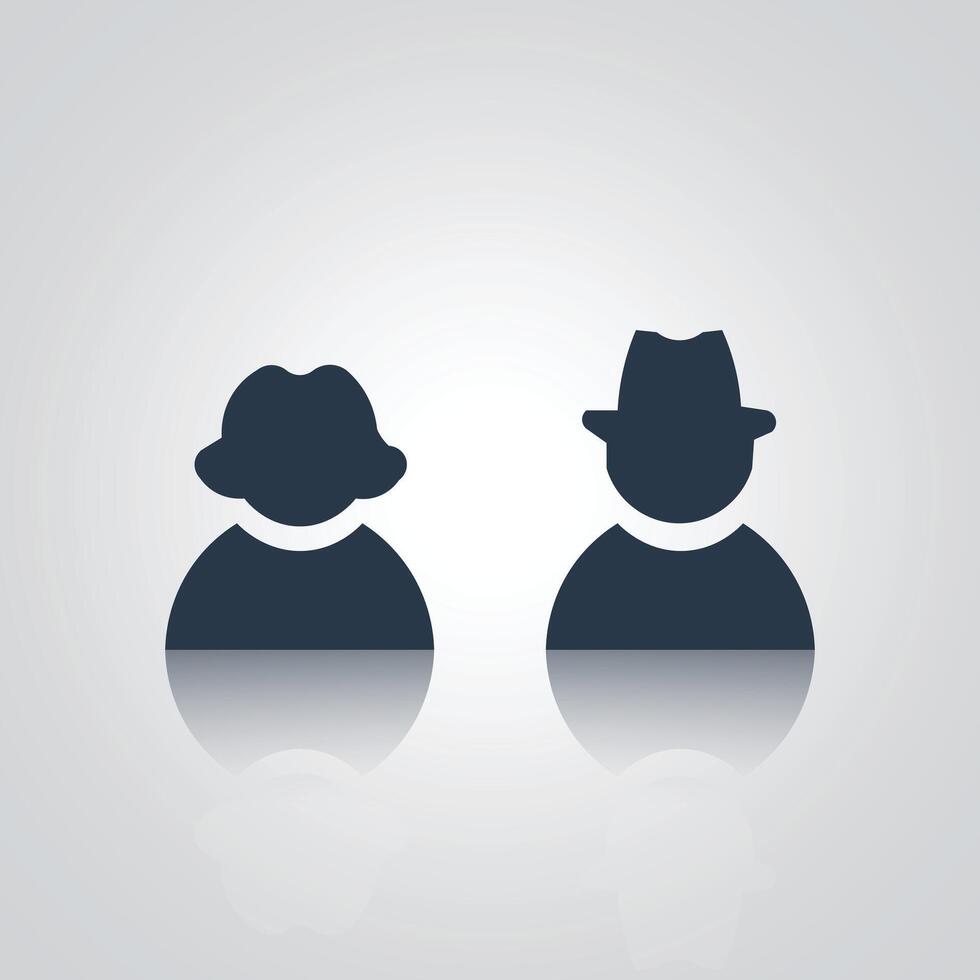 Pictograms of a man and a woman, an avatar, a character of unisex vector