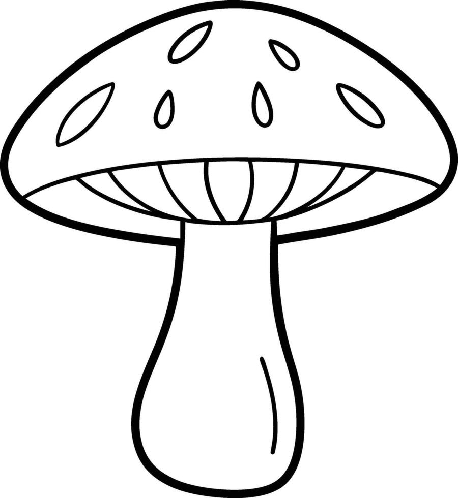 Mushroom Outline - Hand-Drawn Fungi Illustration for Nature and Design vector