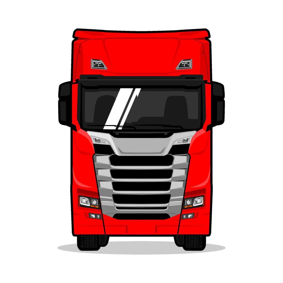 trailer truck vehicle front view vector