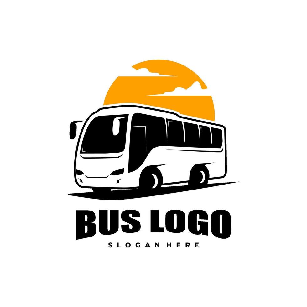 bus silhouette logo design vector