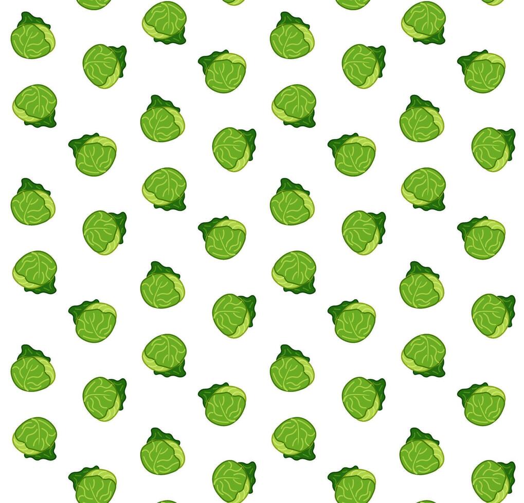 Webcabbage seamless pattern background. flat illustration on transparent background. illustration for package, kitchen design, fabric and textile. Eat green vector