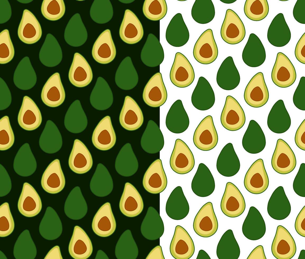 Seamless pattern with avocado. flat design textile, greeting card, poster, wrapping paper designs. Hand-drawn illustration. Eat green vector
