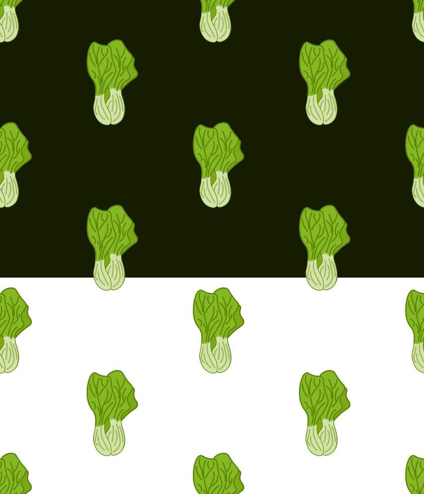 Bok choy seamless pattern. Hand drawn background. flat illustration. Bok choy vegetable hand drawn backdrop. for banners, print for fabric, labels, t-shirt printing. Eat green vector