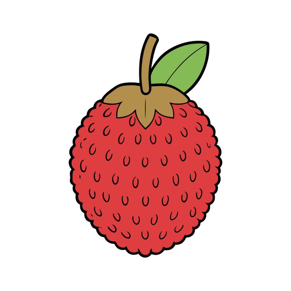 a strawberry is shown in a cartoon style vector