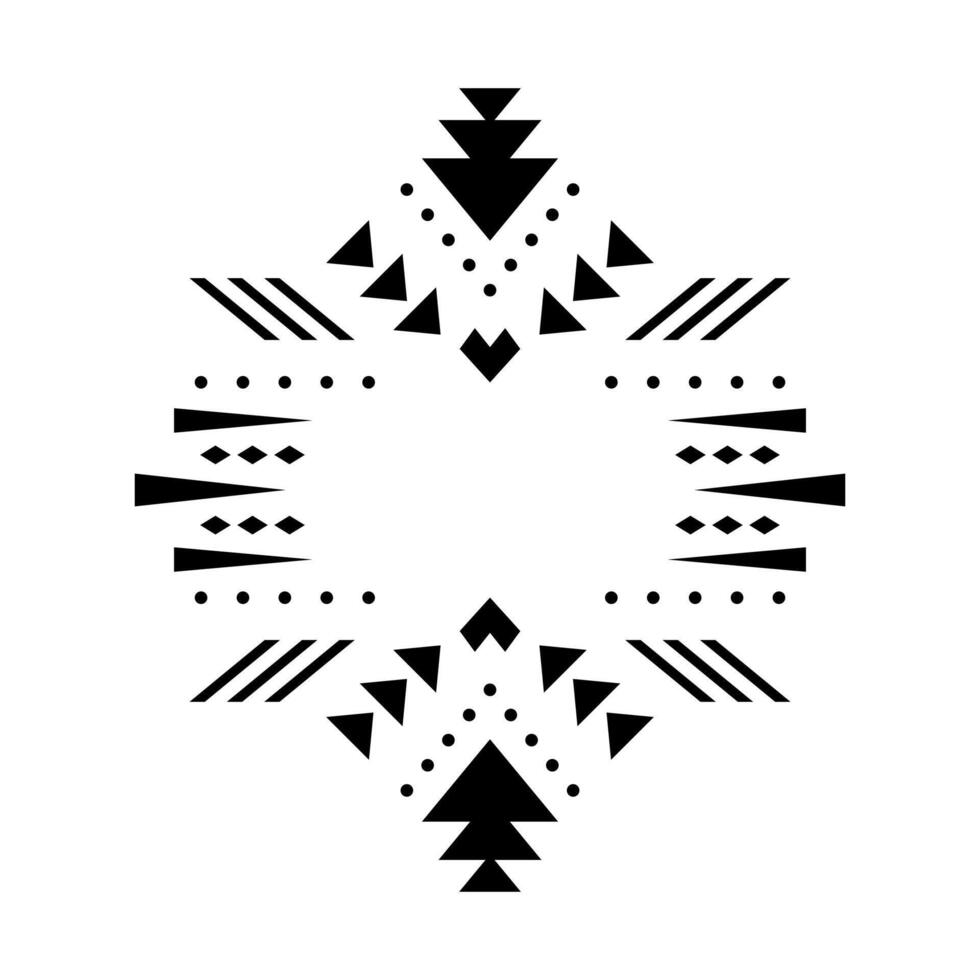 Aztec element, ethnic ornament. Tribal design, geometric symbol, navajo motif, isolated on white background. vector