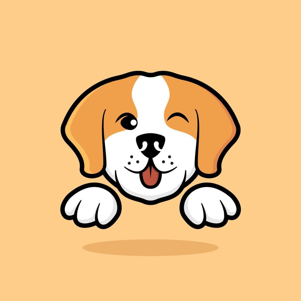 Cute dog logo. Pet logo. Cute puppy illustration vector